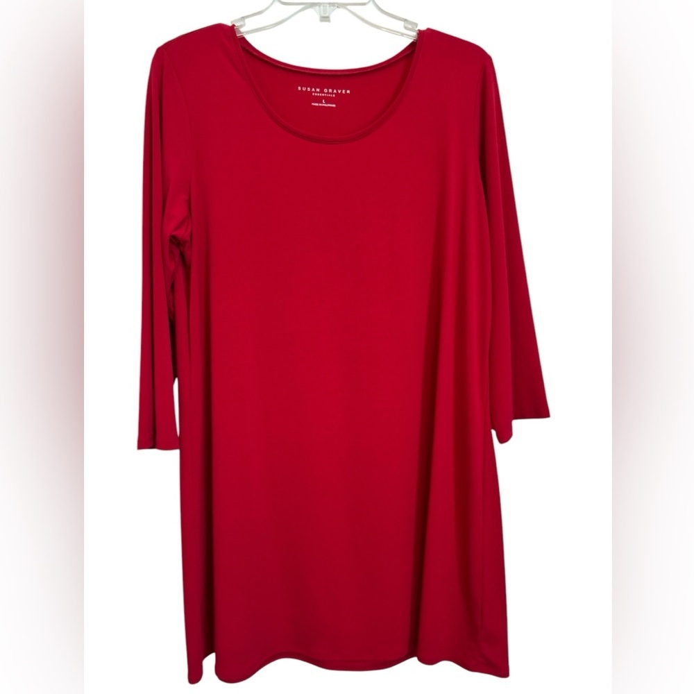 SUSAN GRAVER Red Tunic Top